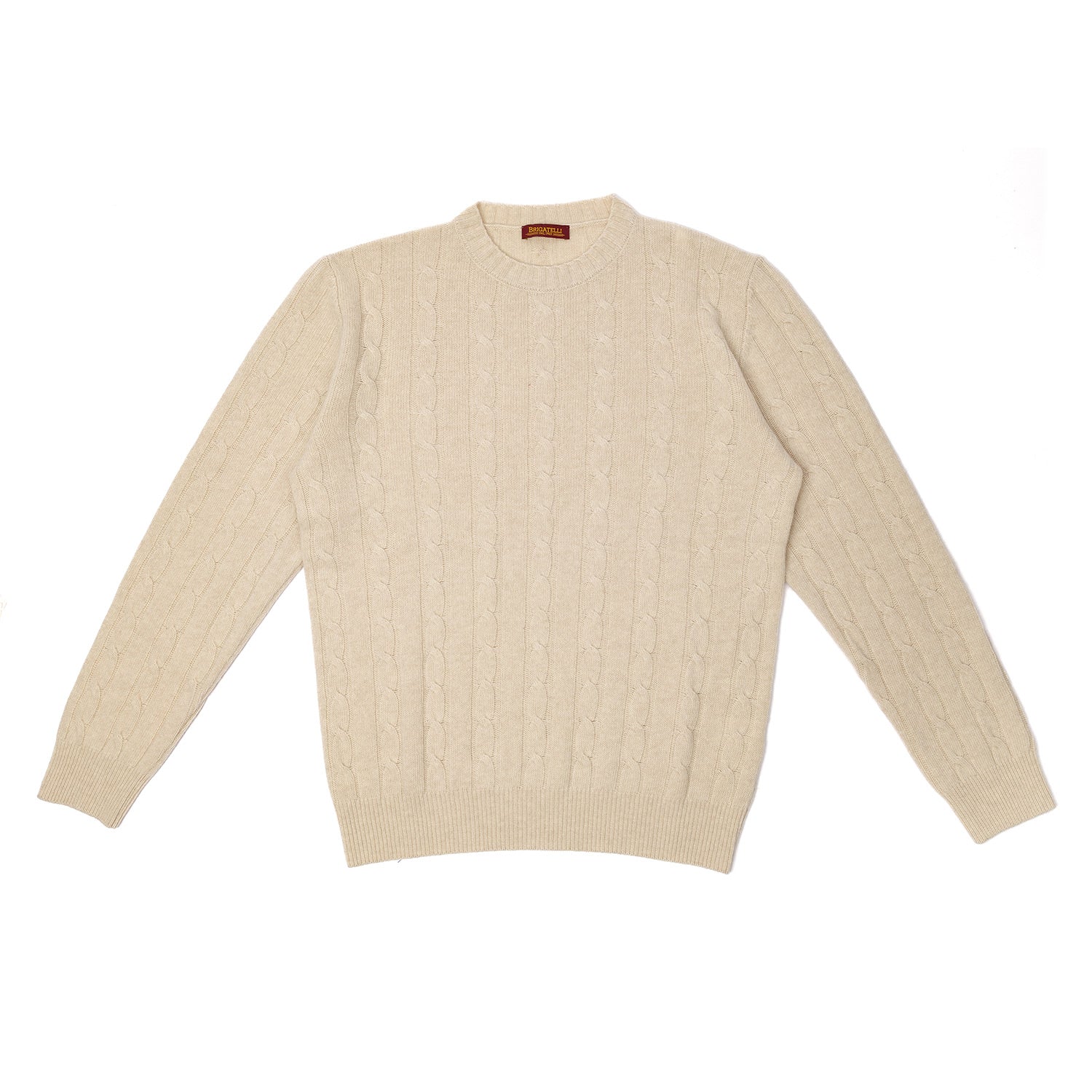 Brigatelli dal 1922 per Michael Jondral: Rundhals-Pullover "Treccia" aus Merinowolle und Kaschmir - 3 Ply Cashmere Blend